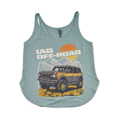 IAG Off-Road Women's Retro Mountain Stonewash Green Tank Top