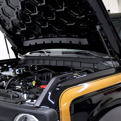 IAG EZ-Lift Hood Struts for 2021+ Ford Bronco - Steel - Black Finish - Installed