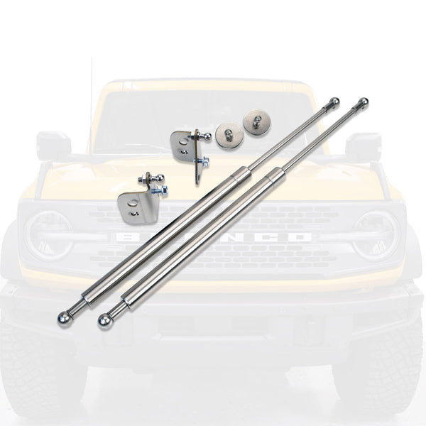 IAG EZ-Lift Hood Struts for 2021+ Ford Bronco - Stainless Steel / Silver