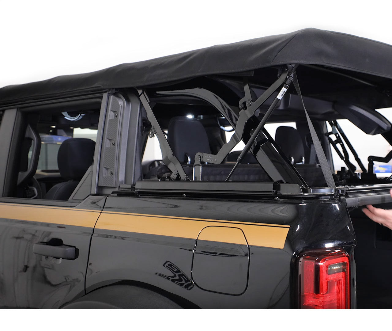 IAG V2 EZ-Lift® Soft Top Assist System for 2021-24 Ford Bronco 4 Door Soft Top - Install Image 1