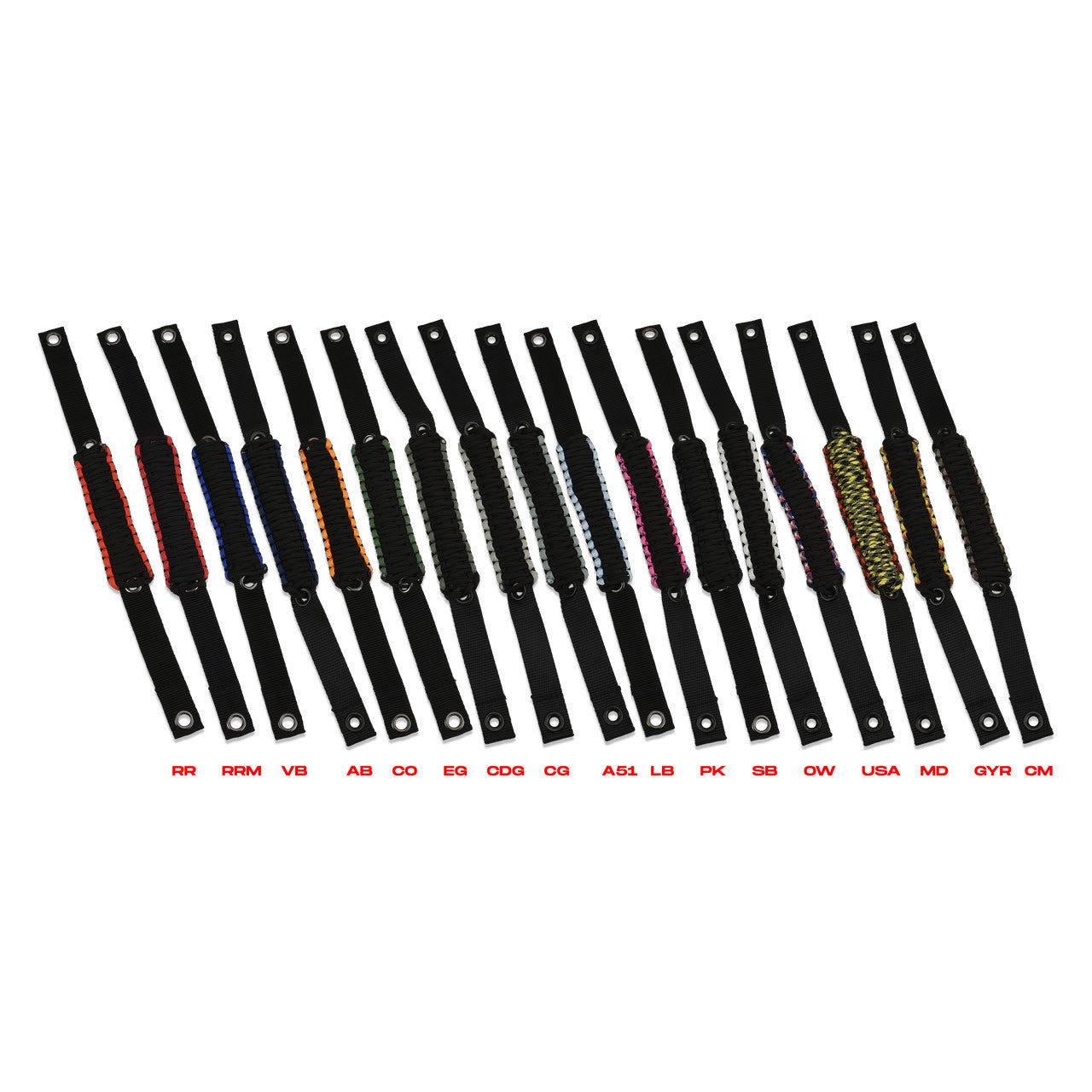 Optional Paracord Pull Down Handles - Back Colors
