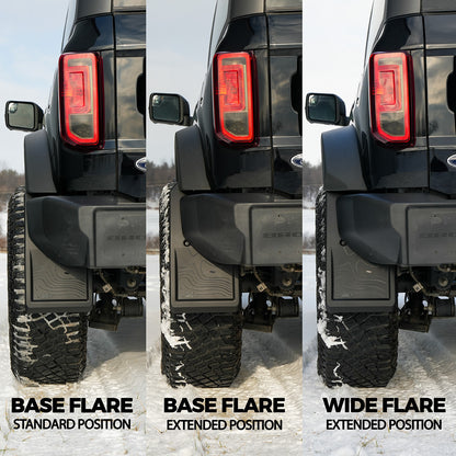 IAG Trail Shield™ Adjustable Mud Flaps Front & Rear Set For 2021-25 Ford Bronco