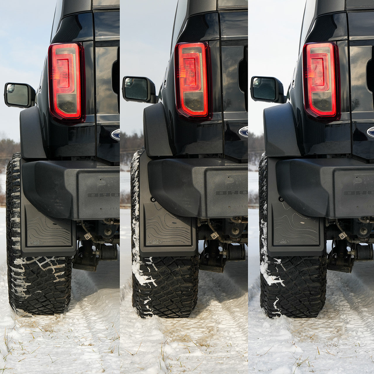 IAG Trail Shield™ Adjustable Mud Flaps Front & Rear Set For 2021-25 Ford Bronco