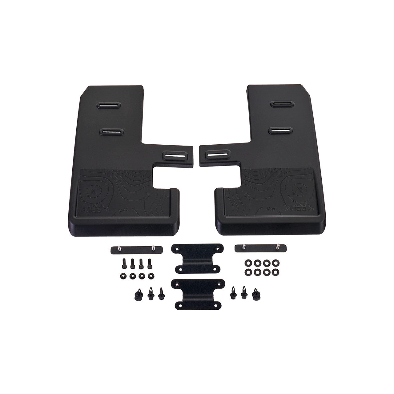 IAG Trail Shield™ Adjustable Mud Flaps Front Set Only For 2021+ Ford Bronco - Product Layout