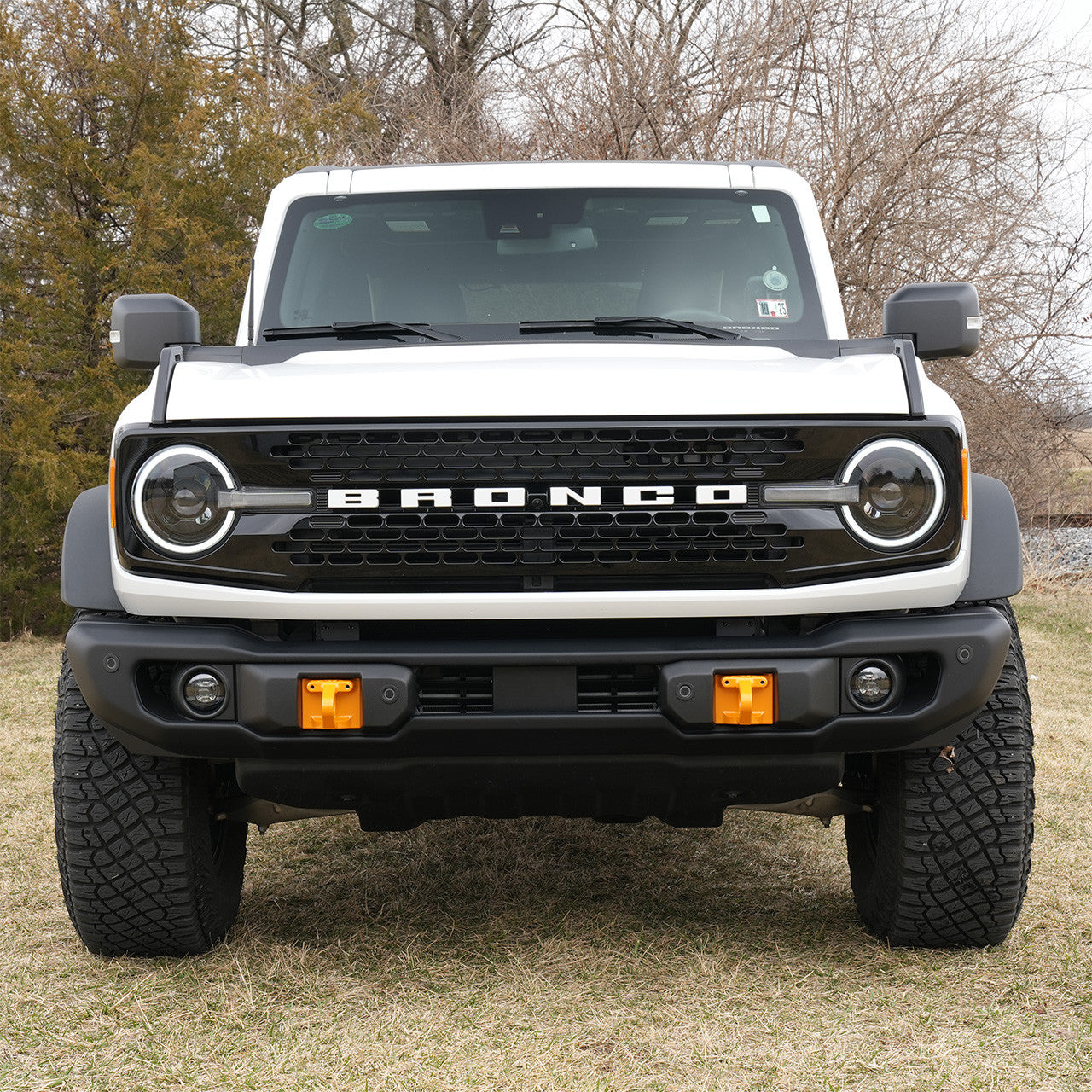 IAG Off-Road FMS Recovery Point Set for 21+ Ford Bronco with Capable/Modular Bumpers - Orange Installed