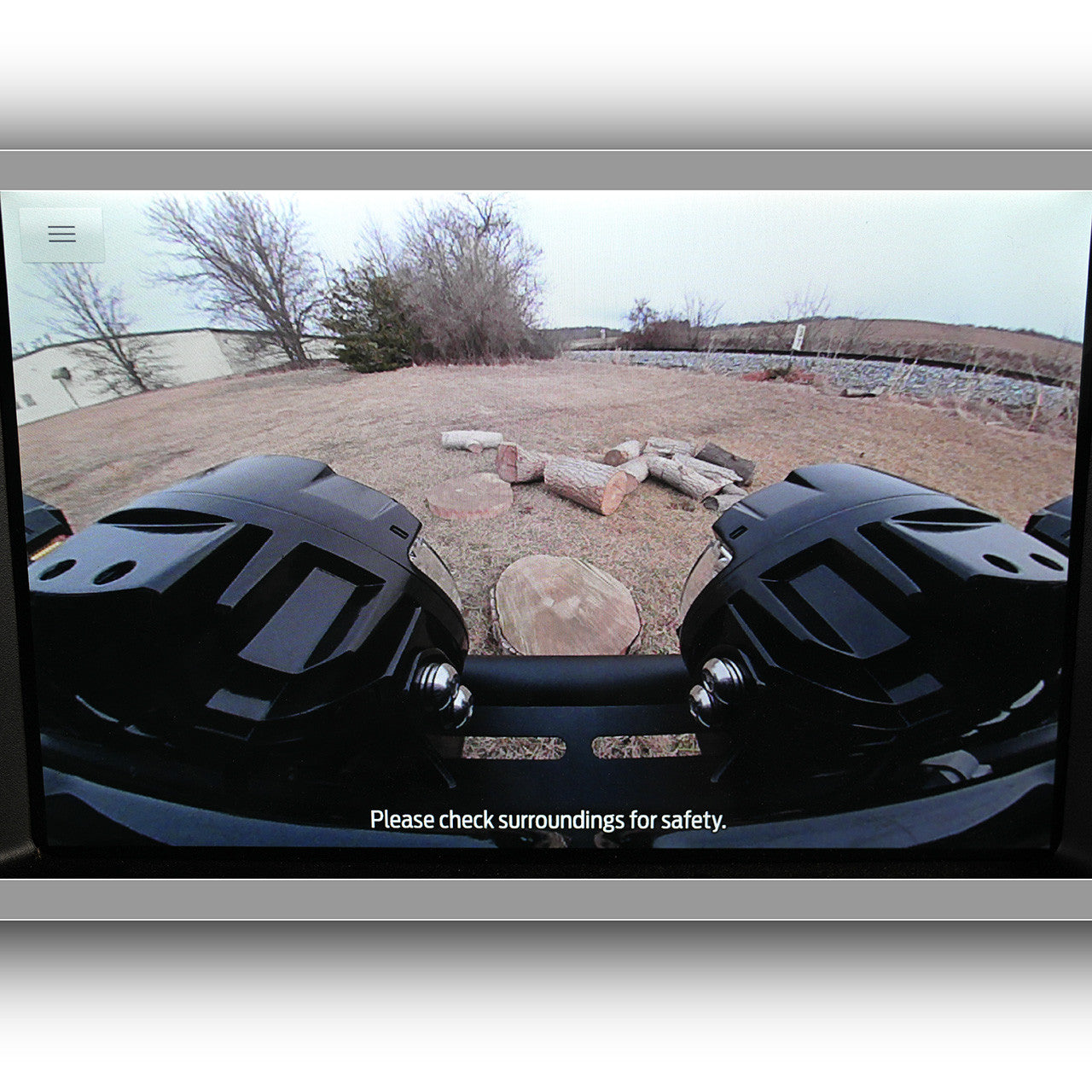 IAG Off-Road FMS Light Bar Mount for Mini Bull Bar - Interior Camera View with Lights