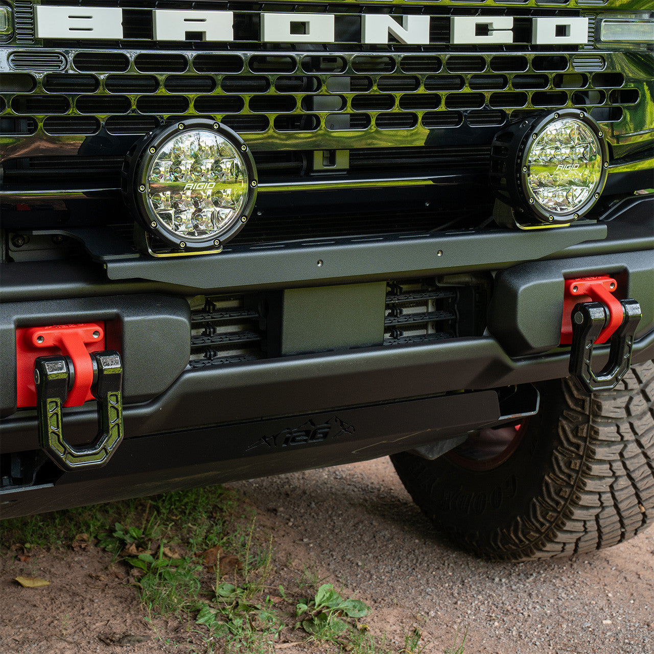 IAG Off-Road FMS Stealth Light Bar Mount Package for 2021+ Ford Bronco with Capable Bumper - Install 1