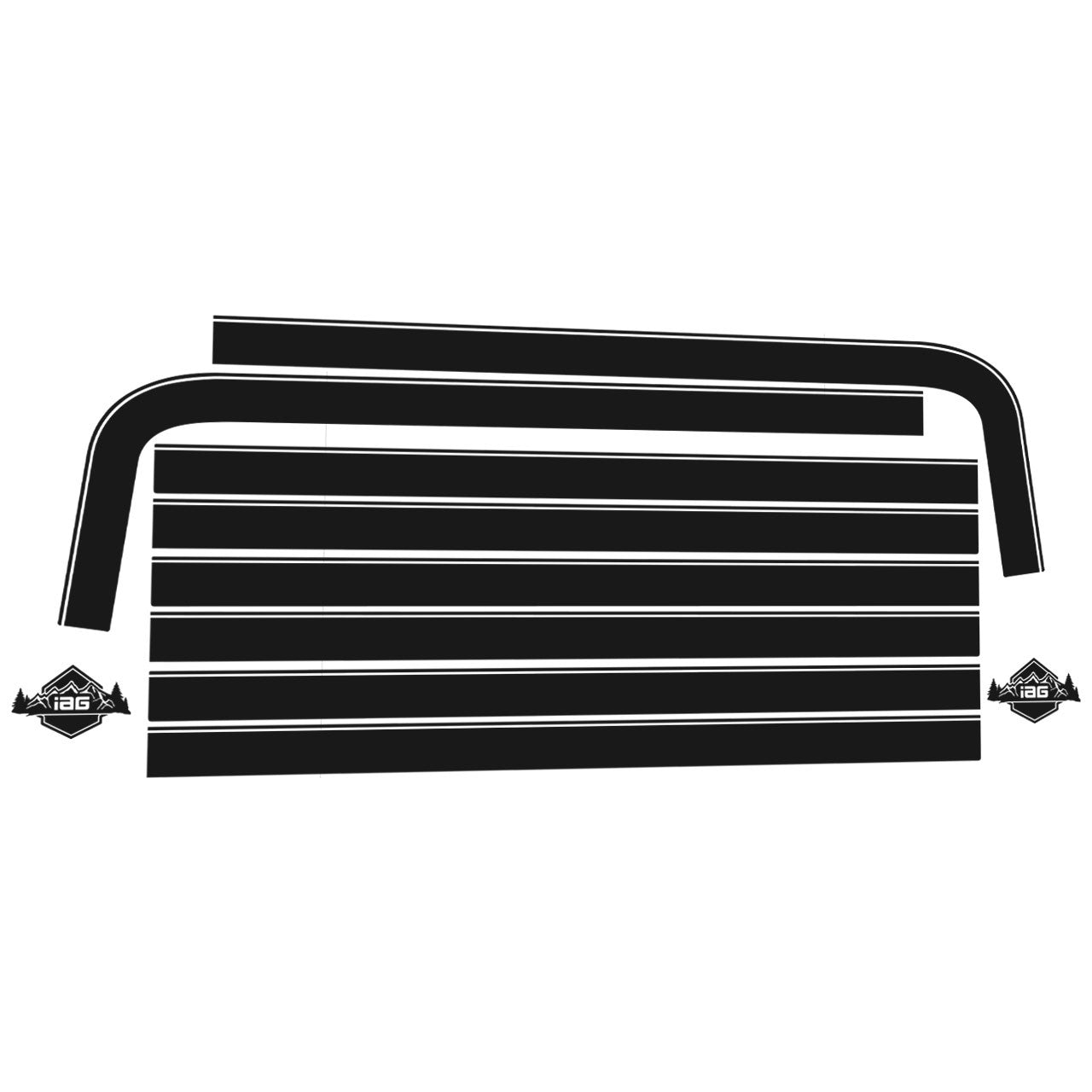 IAG Off-Road™ Boss Style Vinyl Side Stripe Kit fits 2021+ Ford Bronco 4 Door - Matte Black