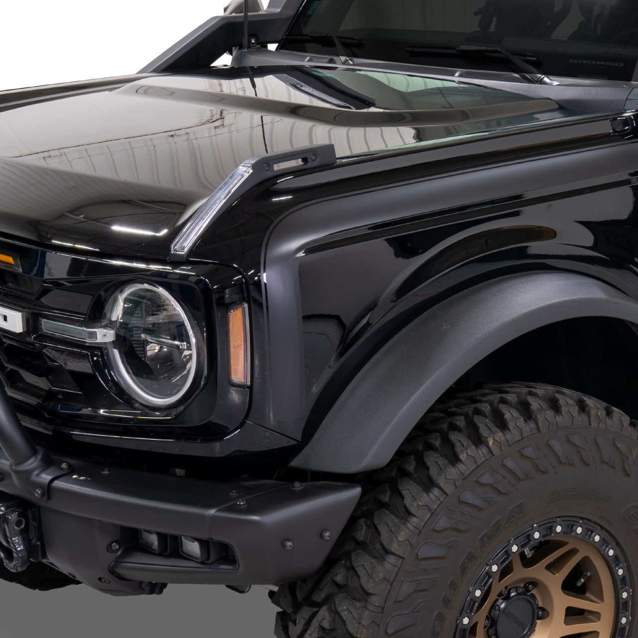 IAG Off-Road™ Matte Black Boss Style Vinyl Side Stripe Kit fits 2021+ Ford Bronco 4 Door - Installed 2