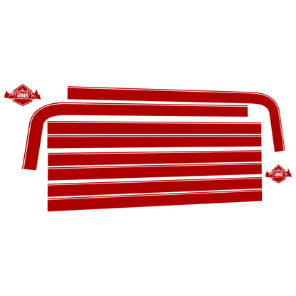 IAG Off-Road™ Boss Style Vinyl Side Stripe Kit fits 2021+ Ford Bronco 4 Door - Gloss Red