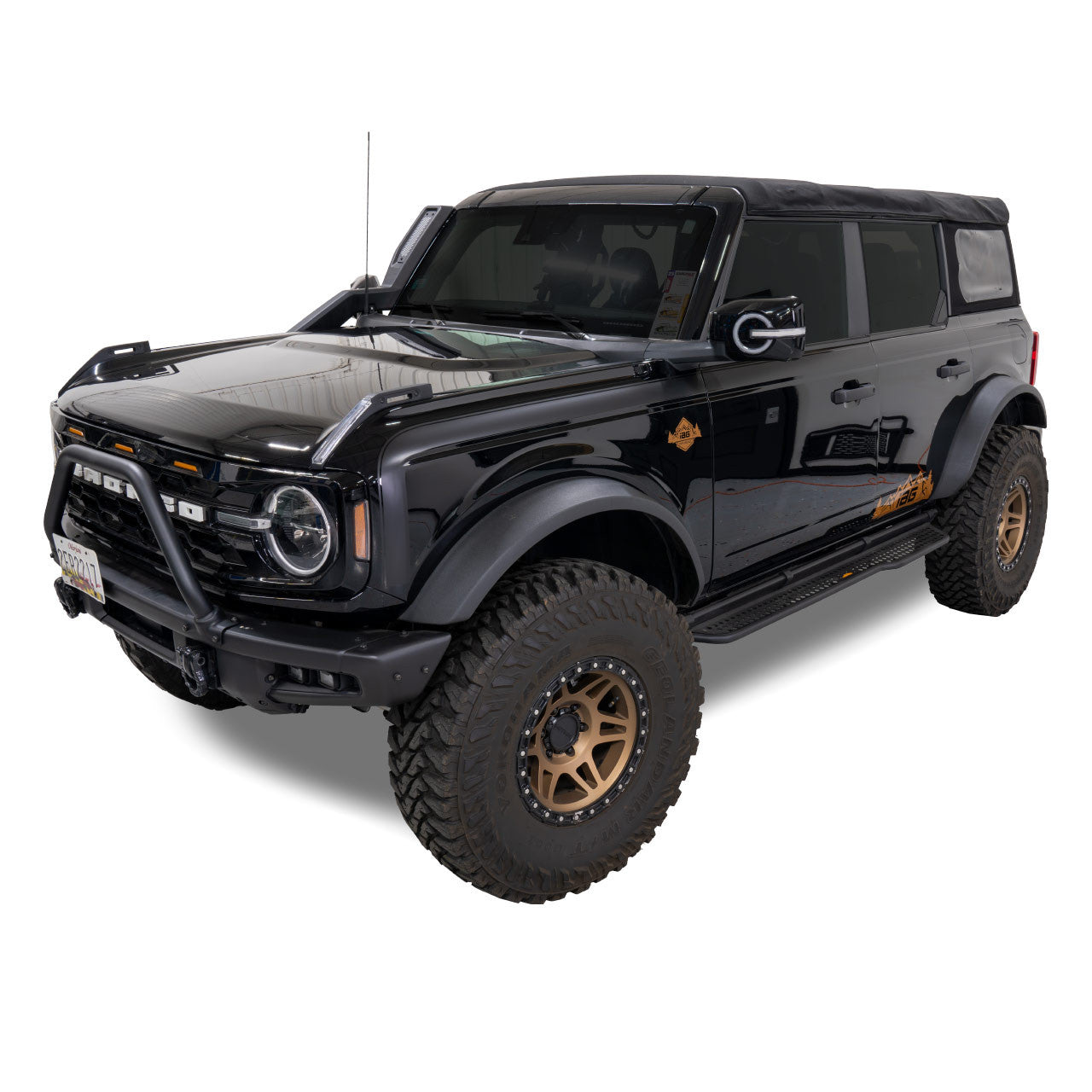 IAG Off-Road™ Matte Black Boss Style Vinyl Side Stripe Kit fits 2021+ Ford Bronco 4 Door - Installed