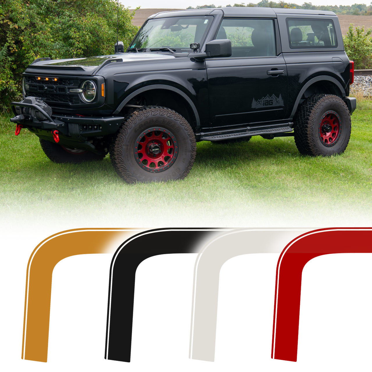 IAG Off-Road Boss Style Vinyl Side Stripe Kit fits 2021+ Ford Bronco 2 Door