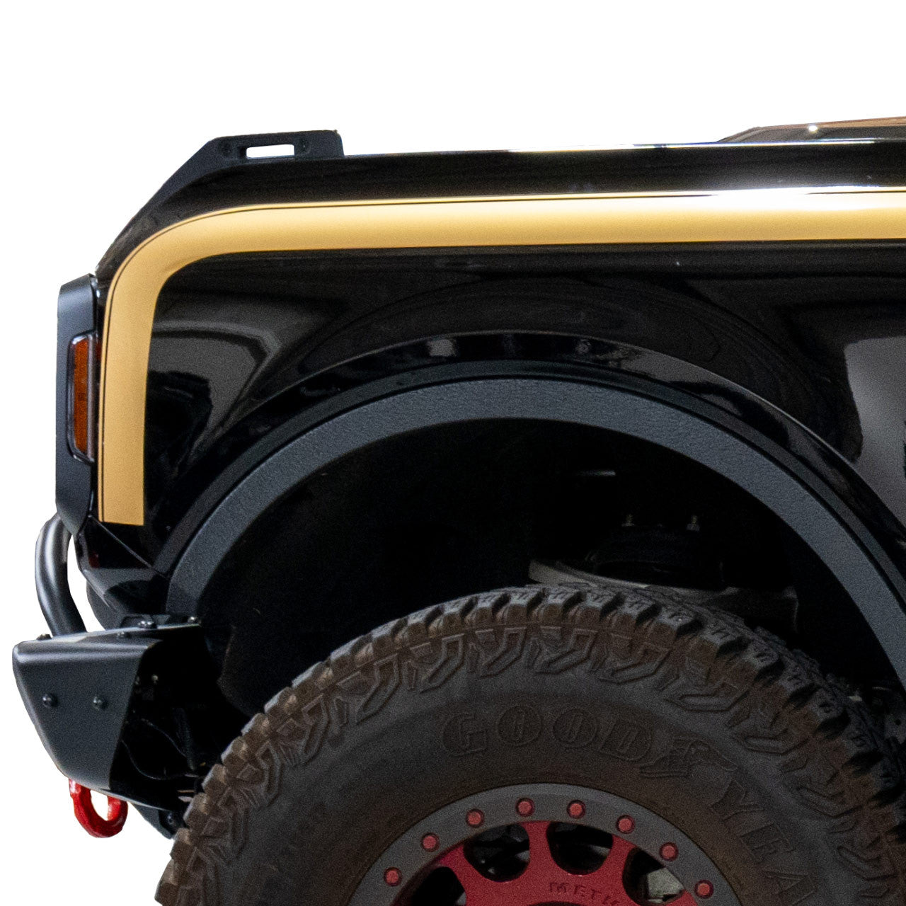 IAG Off-Road Gold Boss Style Vinyl Side Stripe Kit fits 2021+ Ford Bronco 2 Door - Installed 2