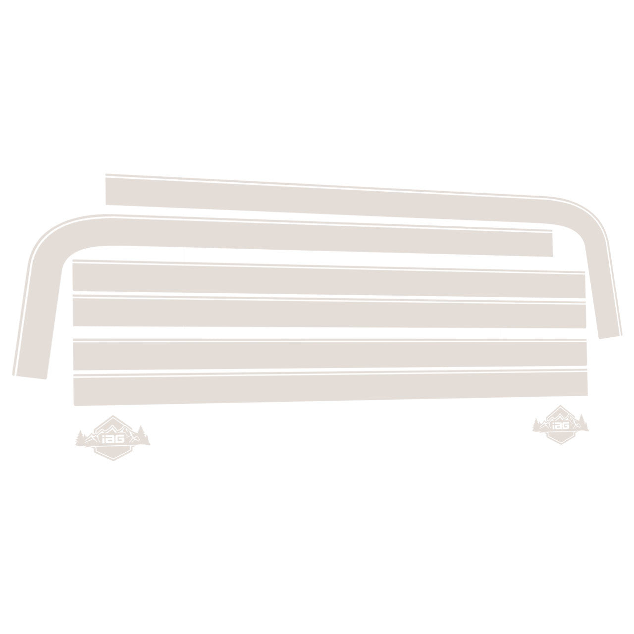 IAG Off-Road Gloss White Boss Style Vinyl Side Stripe Kit fits 2021+ Ford Bronco 2 Door