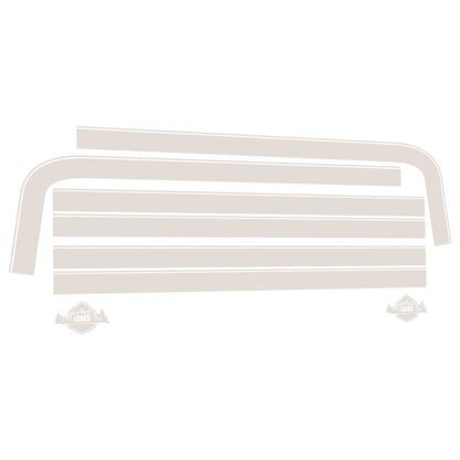 IAG Off-Road Gloss White Boss Style Vinyl Side Stripe Kit fits 2021+ Ford Bronco 2 Door