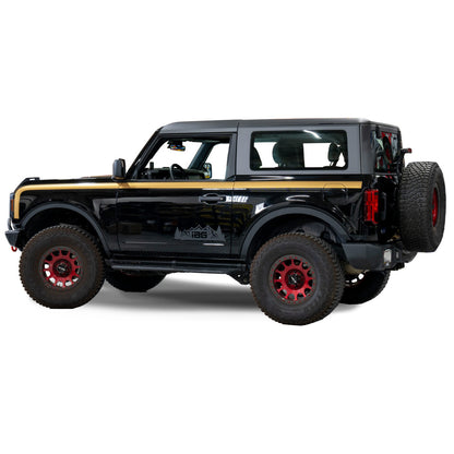 IAG Off-Road Gold Boss Style Vinyl Side Stripe Kit fits 2021+ Ford Bronco 2 Door - Installed