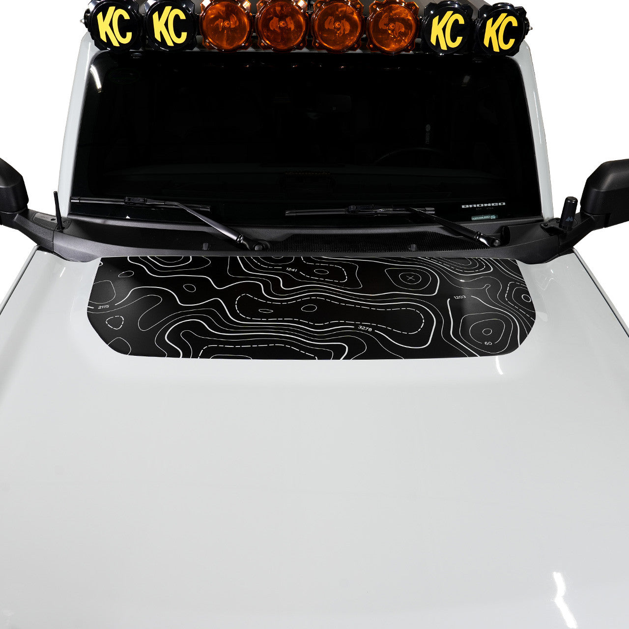 IAG Off-Road Front Hood Graphic - Topography Design 21+ Ford Bronco - Installed 3