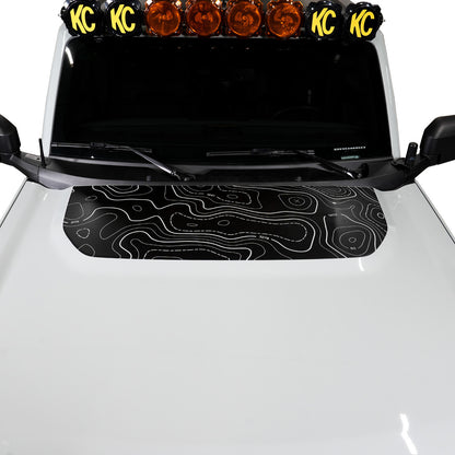 IAG Off-Road Front Hood Graphic - Topography Design 21+ Ford Bronco - Installed 3