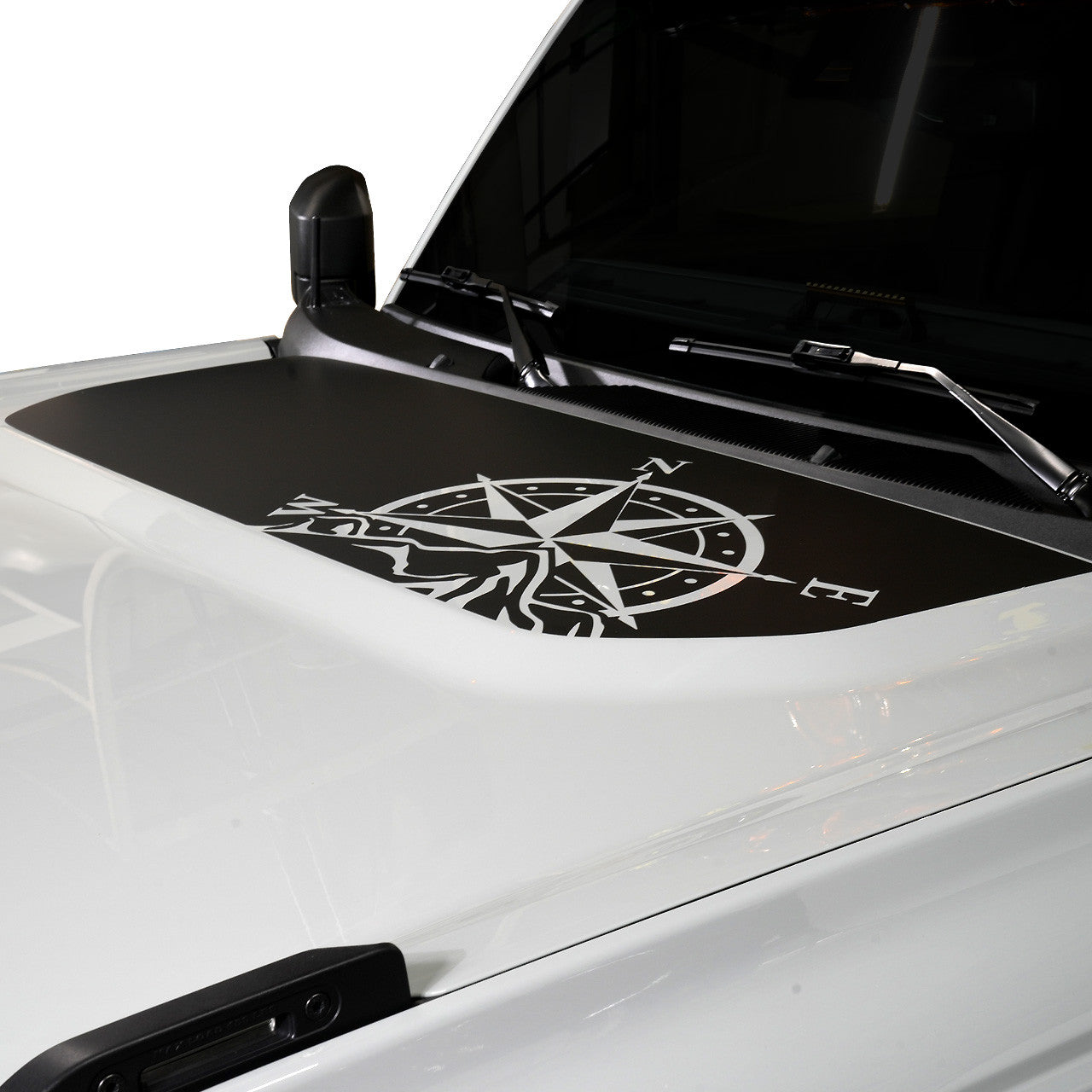 IAG Off-Road Front Hood Graphic - Compass Design Fits 2021+ Ford Bronco - Installed 2