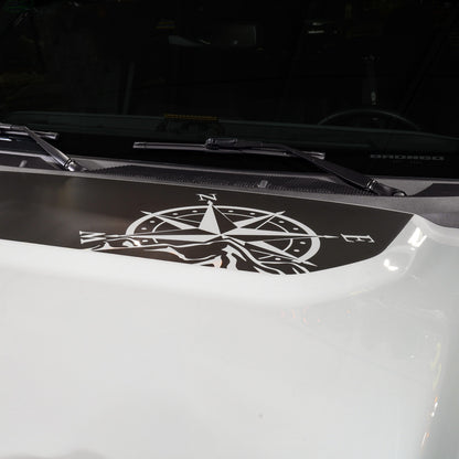 IAG Off-Road Front Hood Graphic - Compass Design Fits 2021+ Ford Bronco - Installed 3