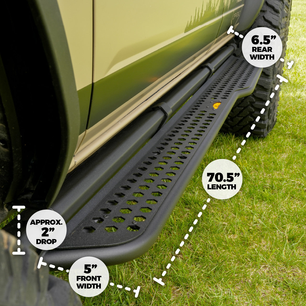 IAG Full Length EZ-Step Add-on for 2021+ Ford Bronco 4-Door - Dimensions