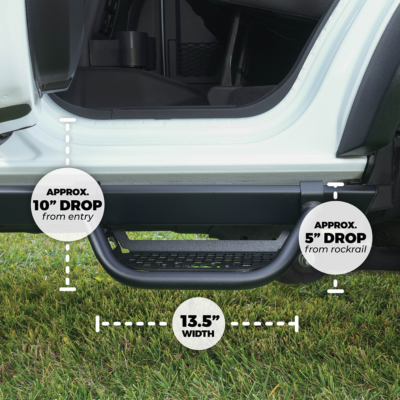 IAG Off-Road V3 Drop Down Steps - Measurements 2