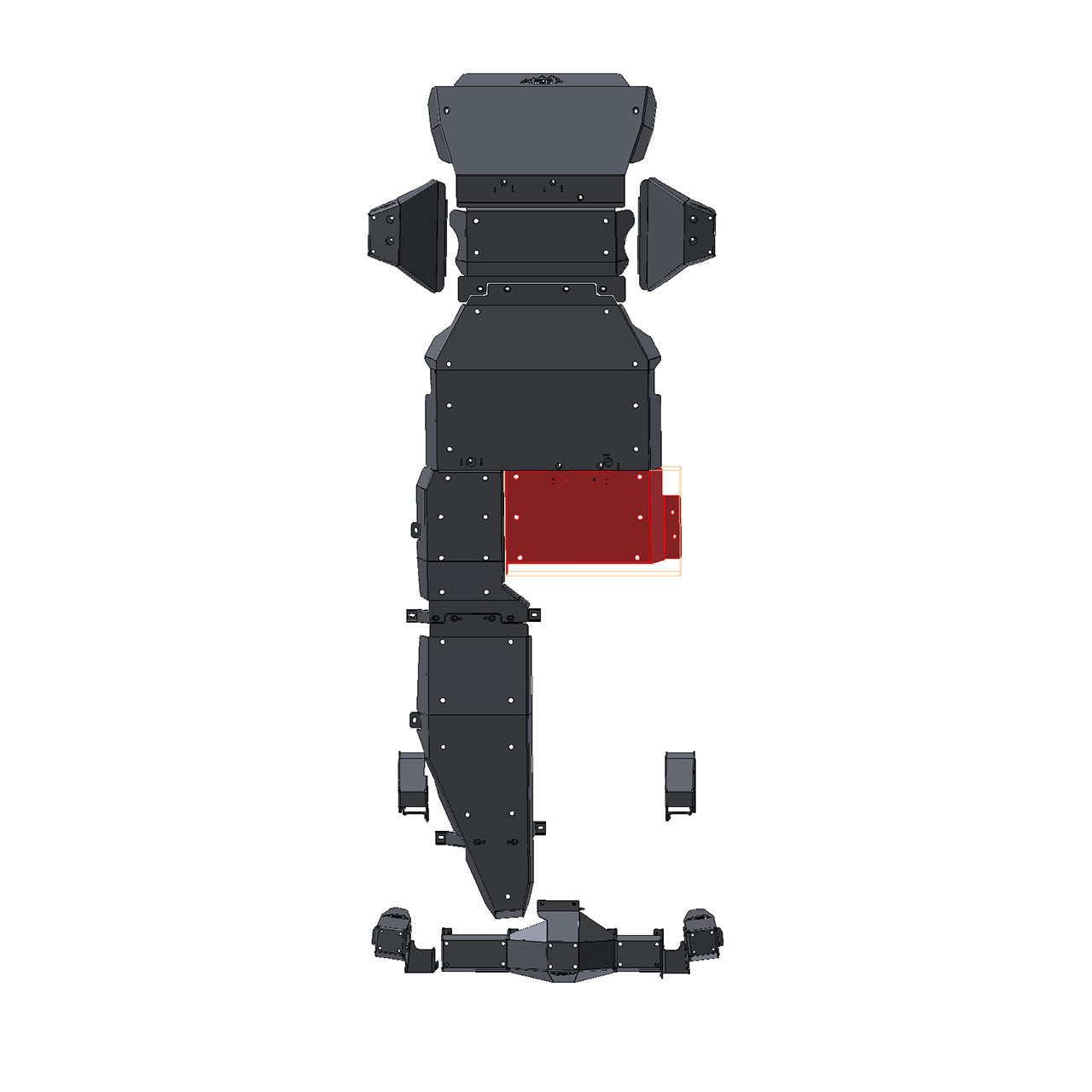 IAG Rock Shield™ Transfer Case Skid Plate for 2021+ Ford Bronco - Location