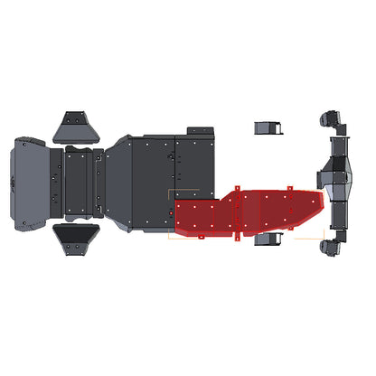 IAG Rock Shield™ Fuel Tank Skid Plate for 2021+ Two Door Ford Bronco - Location