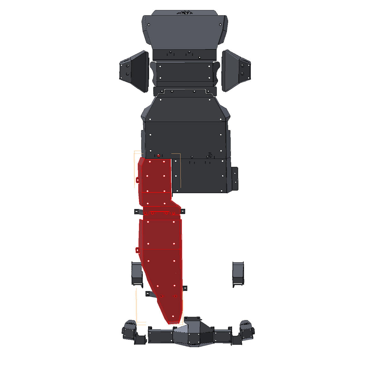 IAG Rock Shield™ Fuel Tank Skid Plate for 2021+ Four Door Ford Bronco - Location