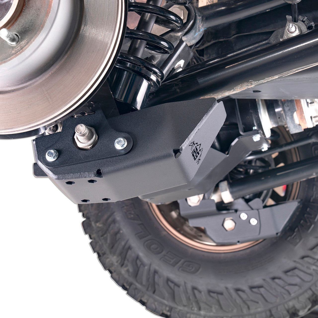 IAG Rock Shield™ Rear Shock Trailing Arm Skid Plate for 2021+ Ford Bronco - Installed