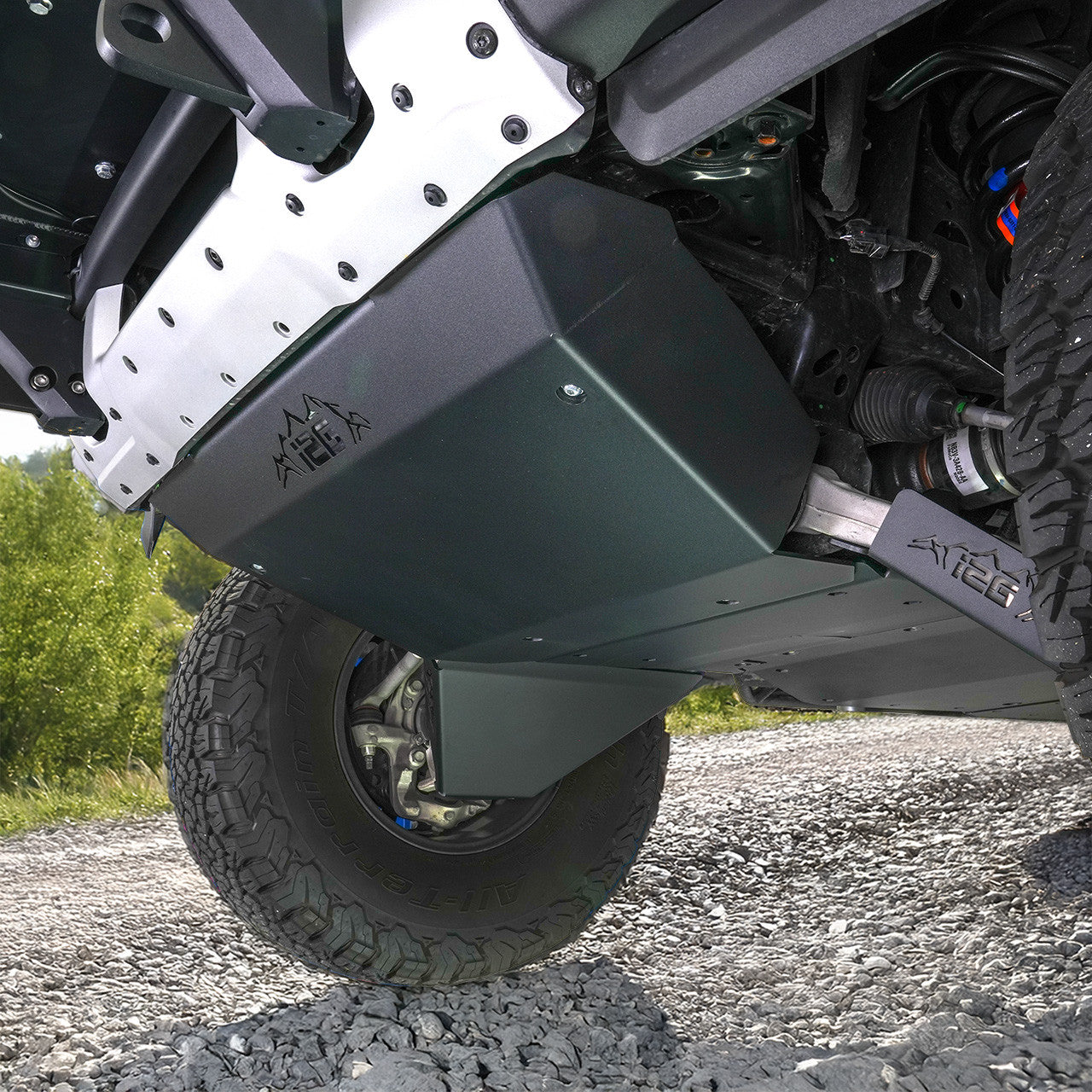 IAG Rock Shield™ Front Skid Plate for 2022+ Bronco Raptor - Installed 1
