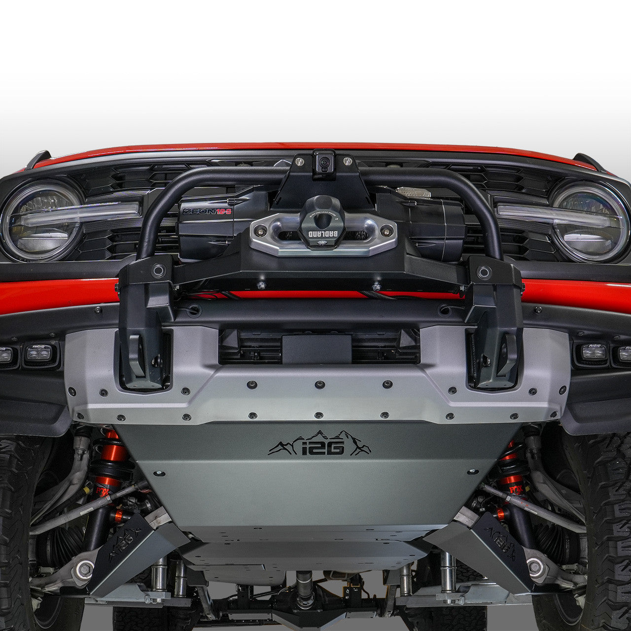 IAG Rock Shield™ Complete Skid Plate Set for 2022+ Bronco Raptor - Front Skid Installed