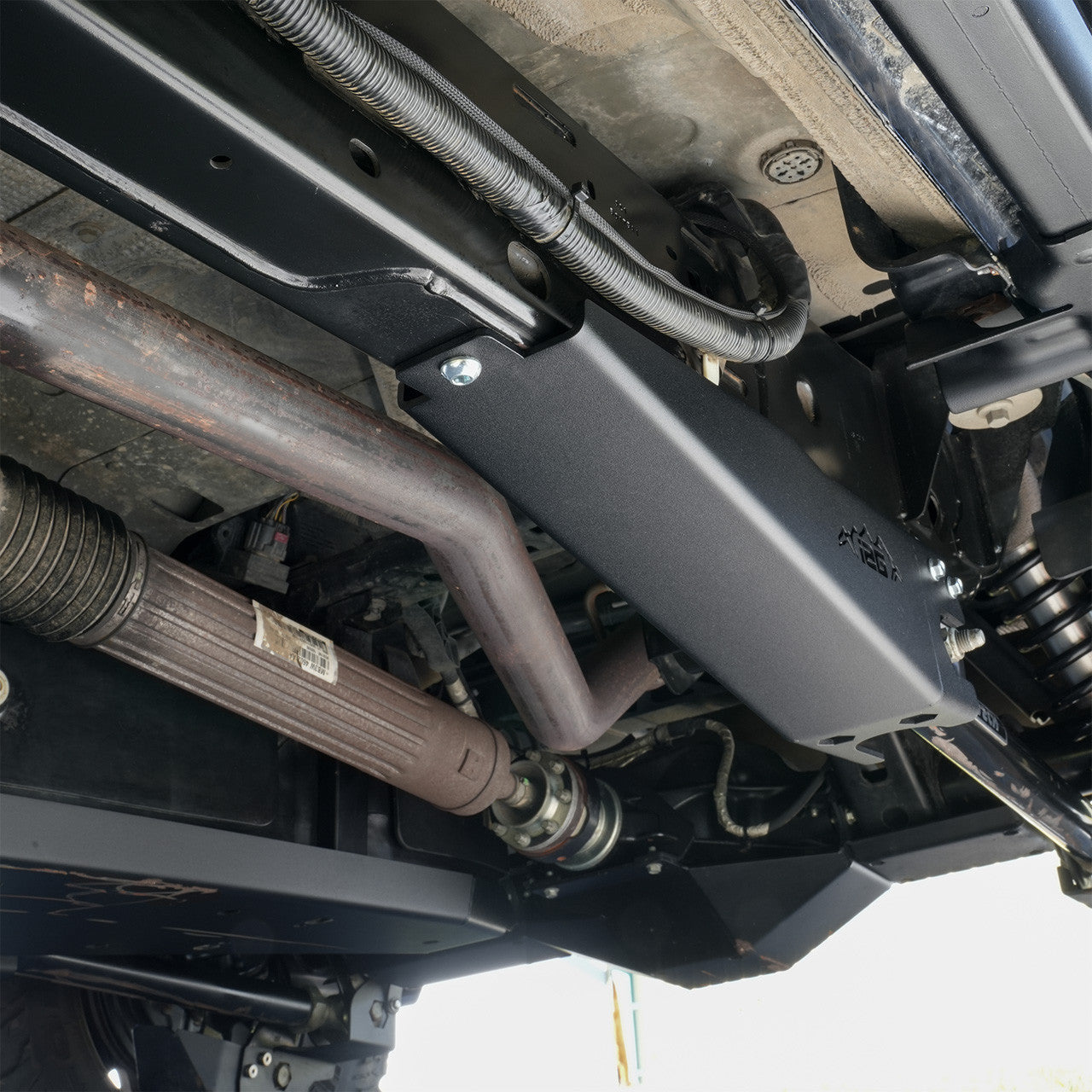 IAG Rock Shield™ Rear Lower Trailing Arm Skid Plate For 2021+ Ford Bronco - Drivers Side Installed 2