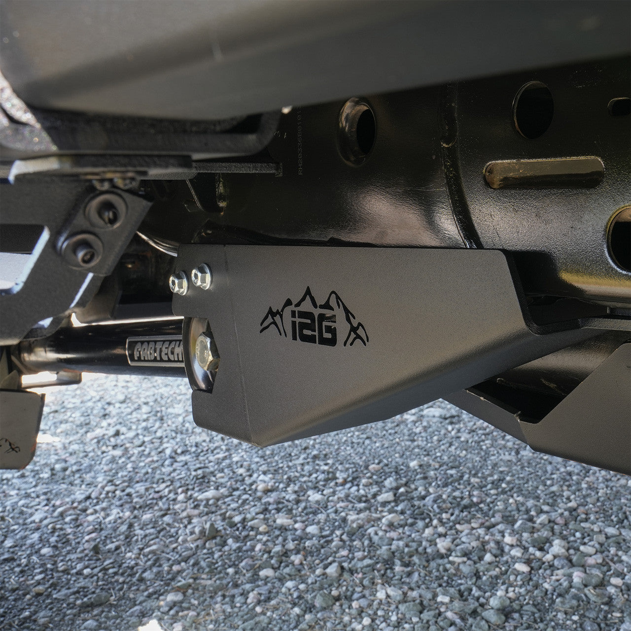 IAG Rock Shield™ Rear Lower Trailing Arm Skid Plate For 2021+ Ford Bronco - Passenger Side Installed 2