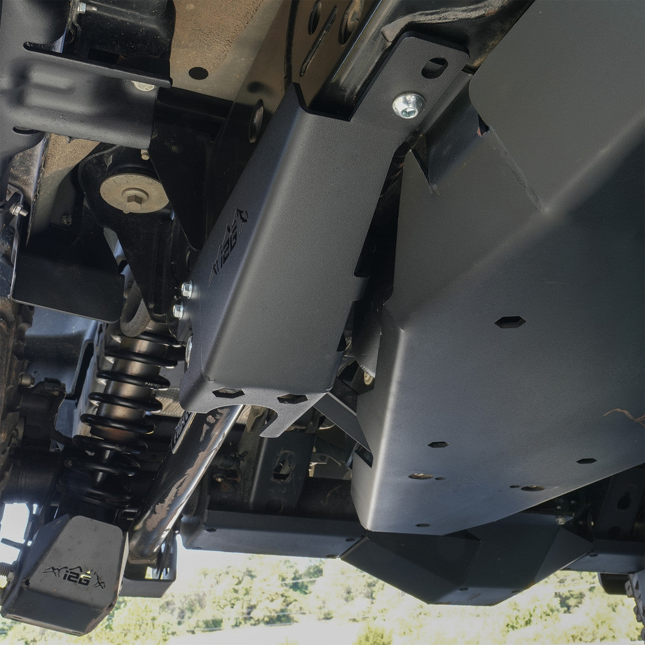 IAG Rock Shield™ Rear Lower Trailing Arm Skid Plate For 2021+ Ford Bronco - Passenger Side Installed 3