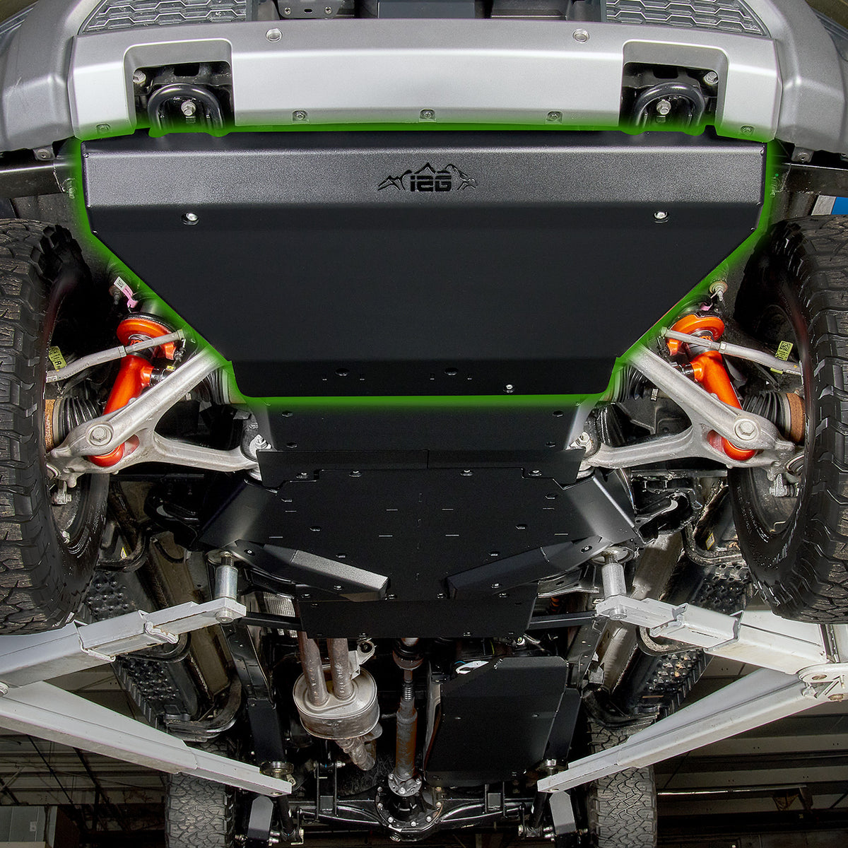 IAG Trail Shield® Front Skid Plate For 2024+ Ford Ranger Raptor - Black Highlighted Location