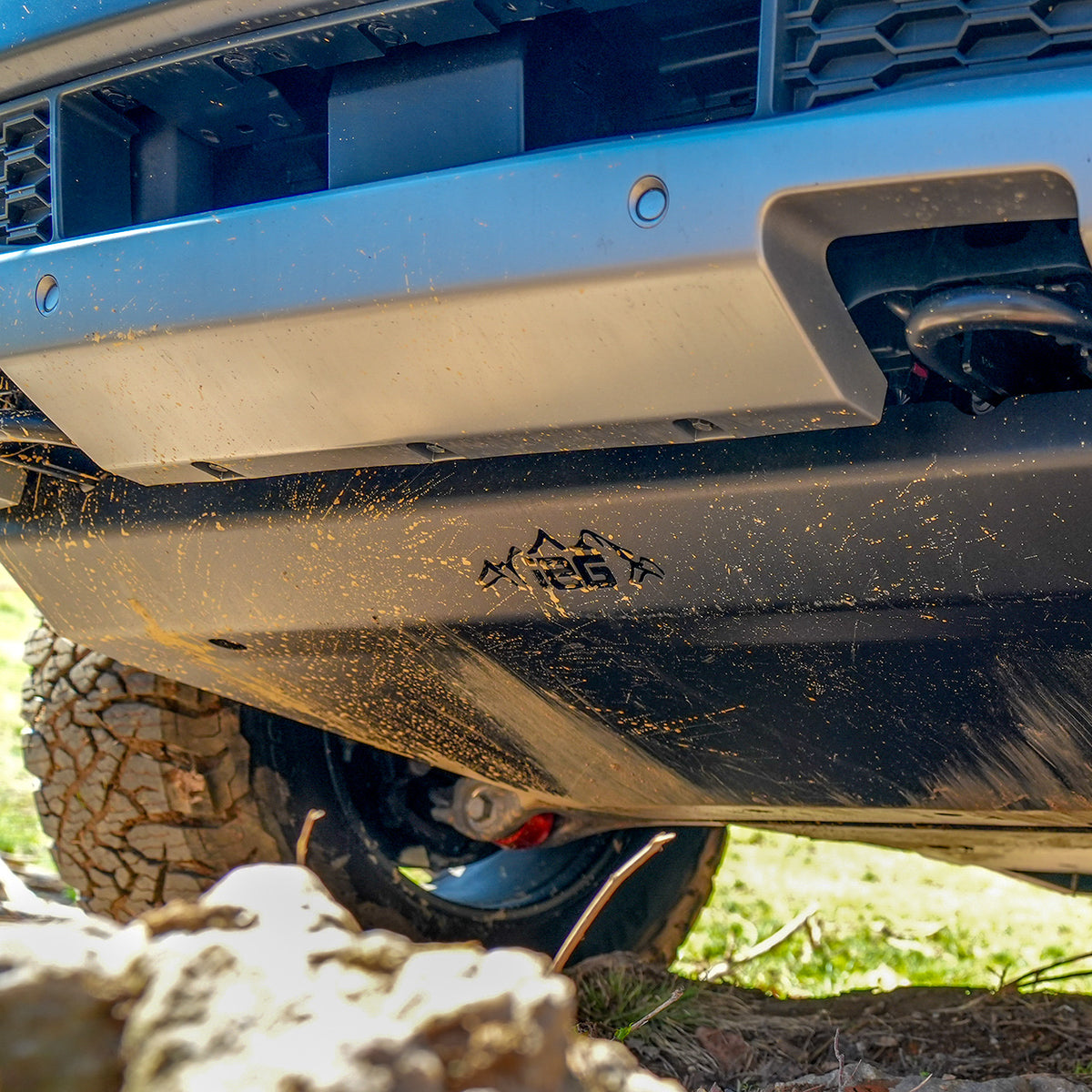 IAG Trail Shield® Front Skid Plate For 2024+ Ford Ranger Raptor - Black Installed 2