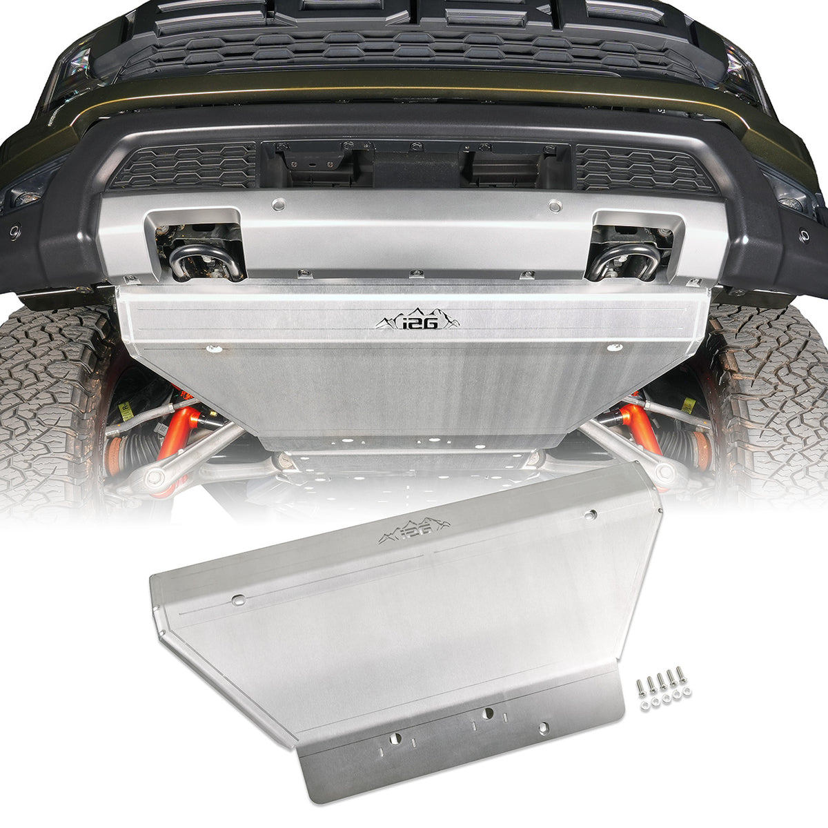 IAG Trail Shield® Front Skid Plate For 2024+ Ford Ranger Raptor - Silver