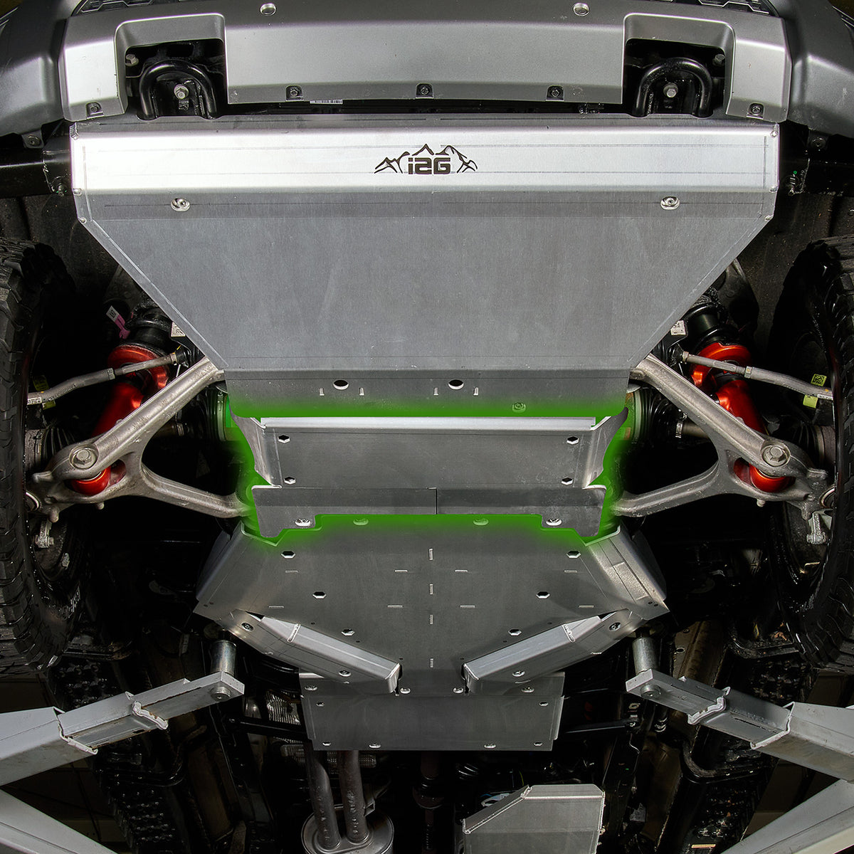 IAG Trail Shield® Engine Skid Plate For 2024+ Ford Ranger Raptor with Silver Finish - Location Highlighted