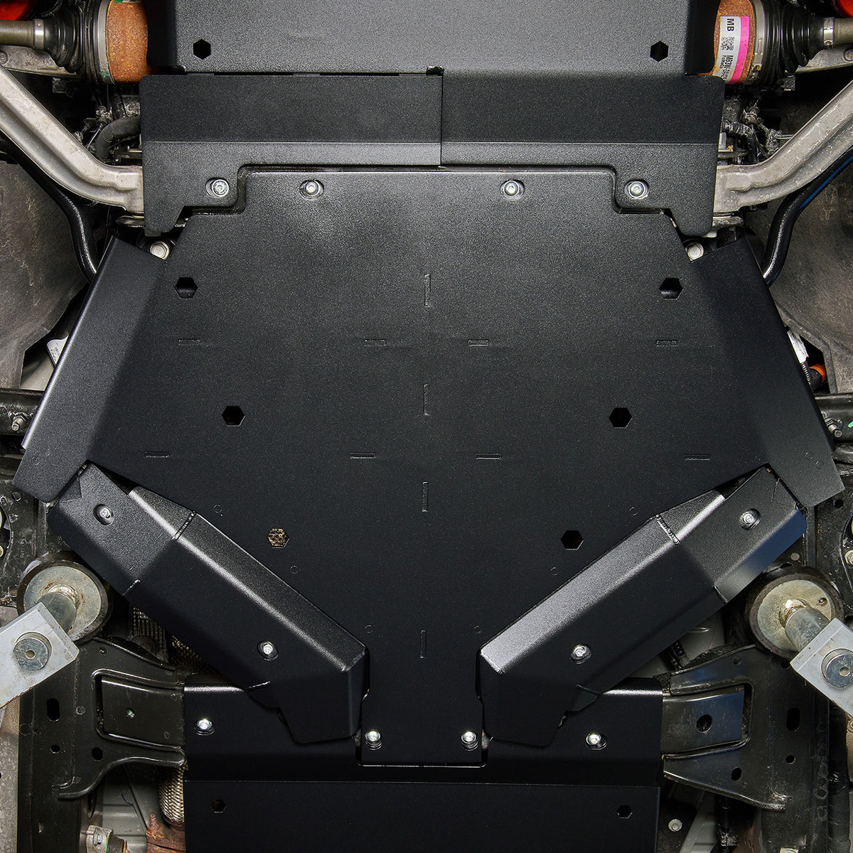 IAG Trail Shield® Transmission Skid Plate for 2024+ Ford Ranger Raptor - Black Powder Coat Finish - Installed 1