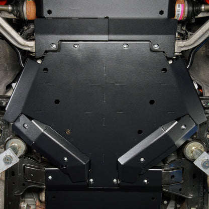 IAG Trail Shield® Transmission Skid Plate for 2024+ Ford Ranger Raptor - Black Powder Coat Finish - Installed 1