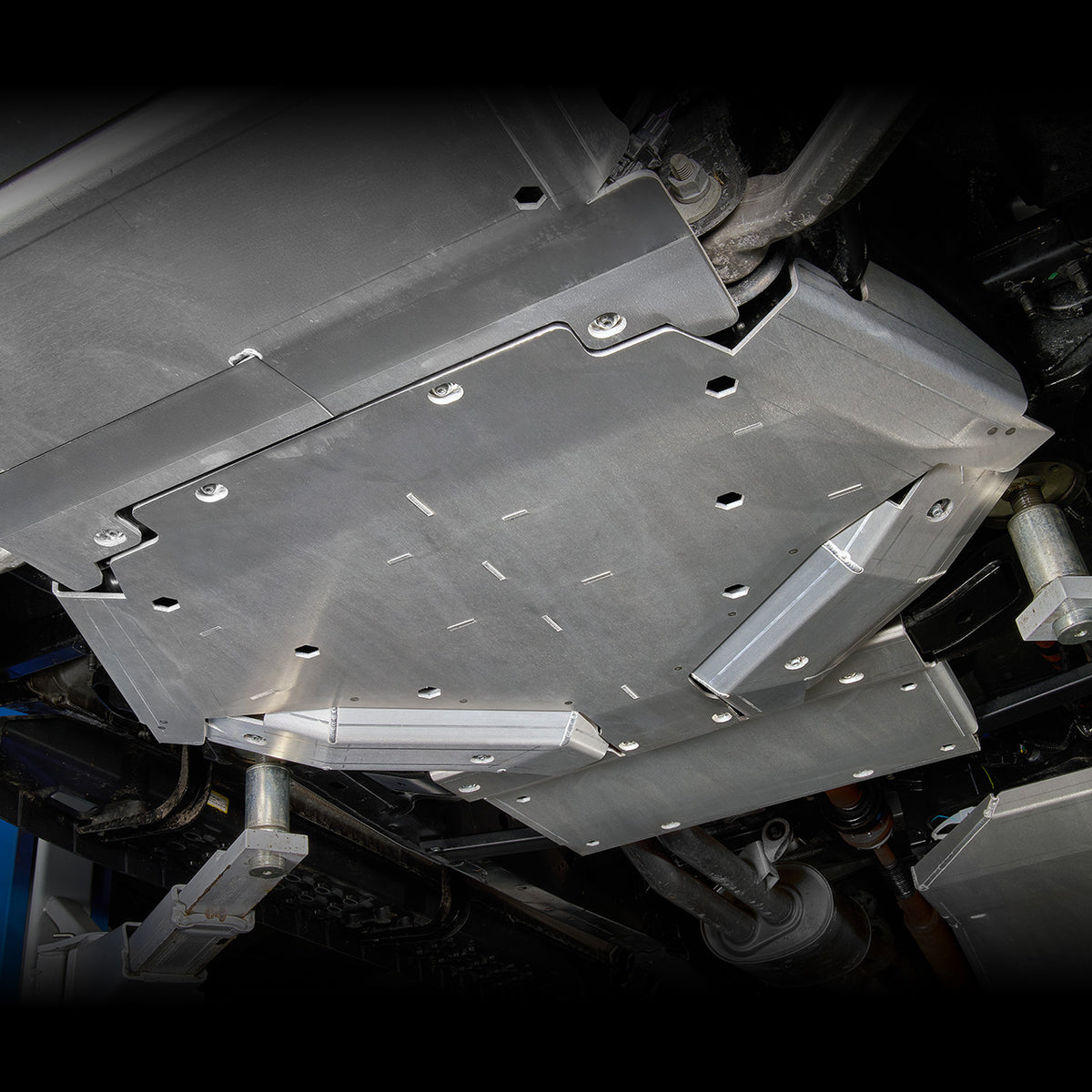 IAG Trail Shield® Transmission Skid Plate for 2024+ Ford Ranger Raptor - Silver Finish - Installed