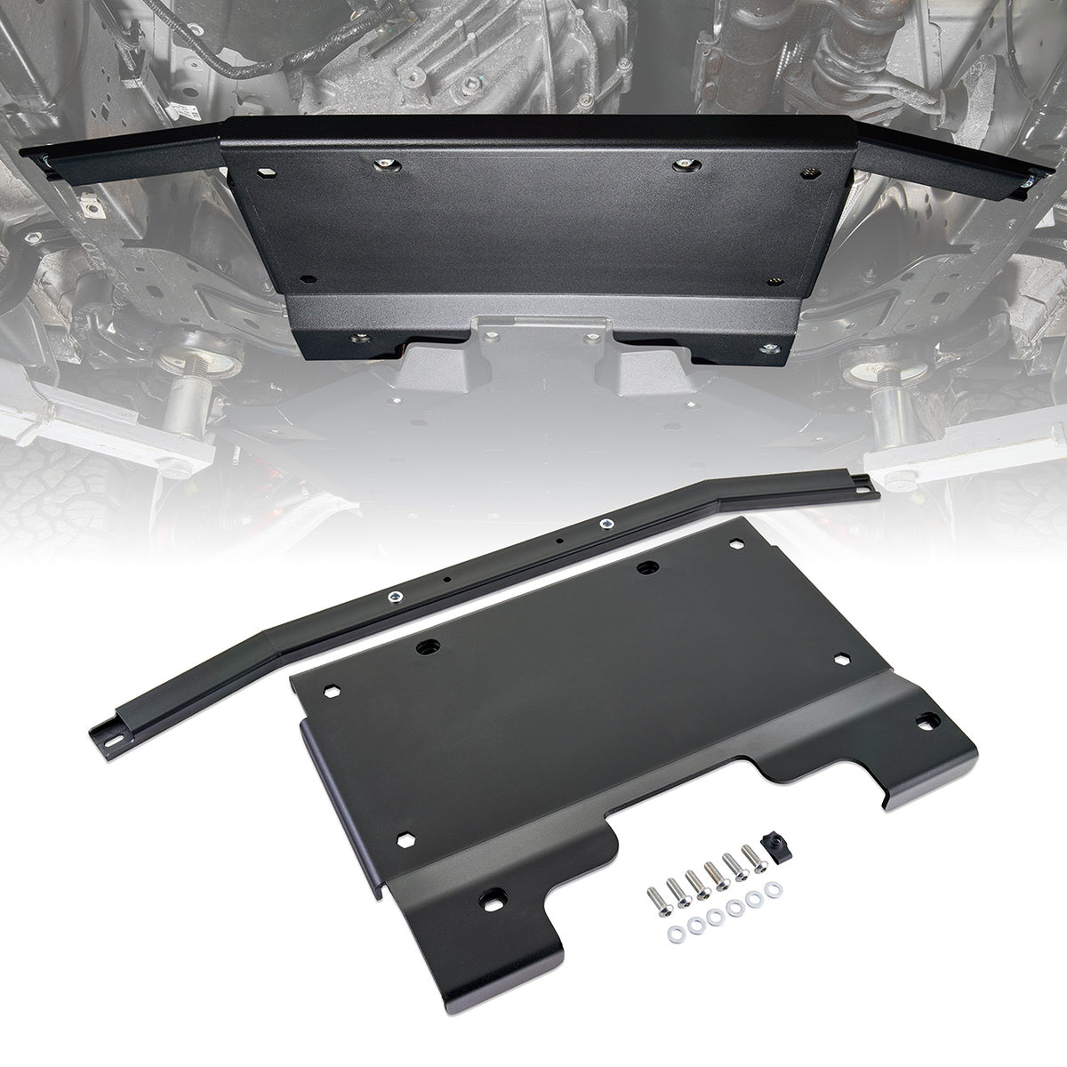 IAG Trail Shield® Transfer Case Skid Plate for 2024+ Ford Ranger Raptor Black Powder Coat Finish