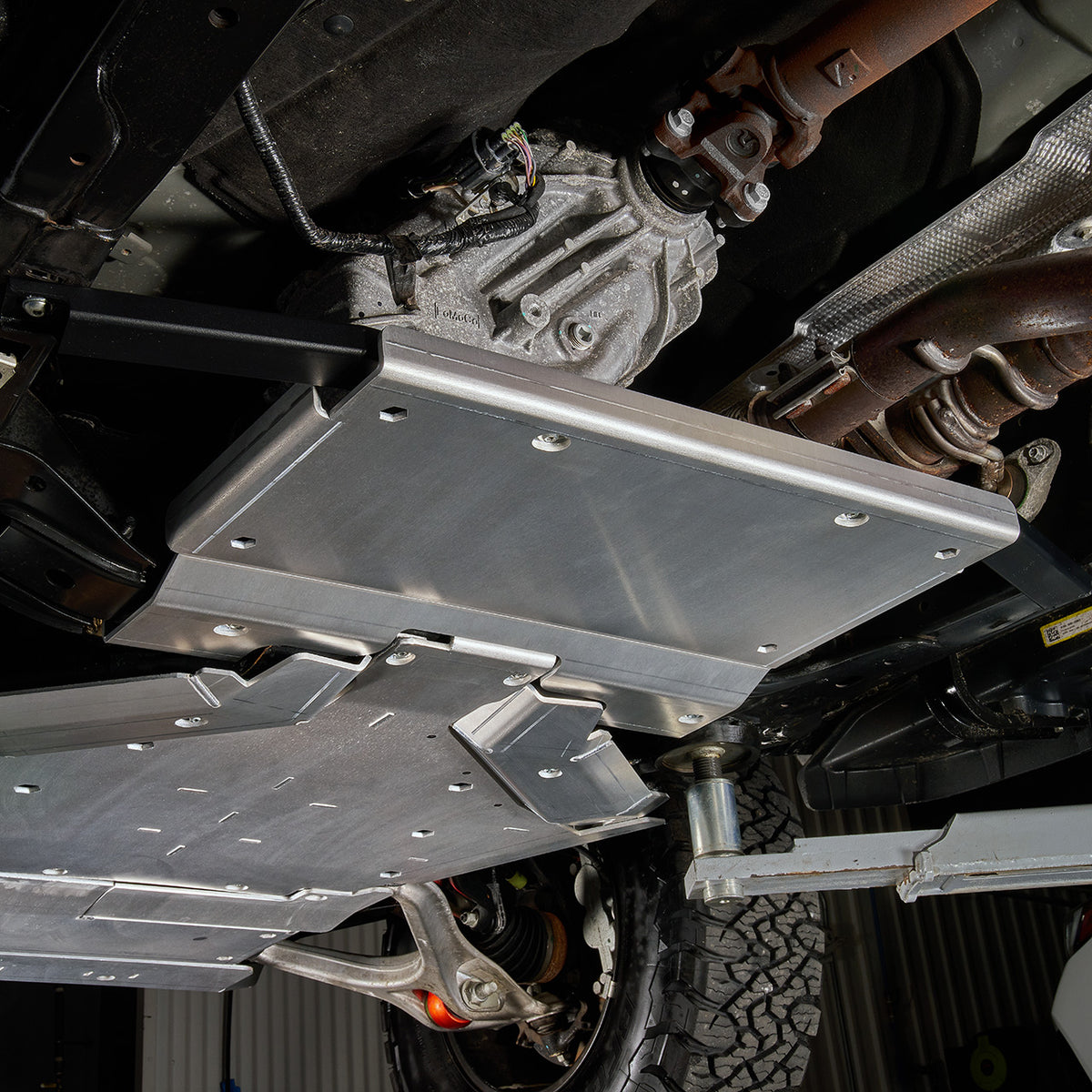 IAG Trail Shield® Transfer Case Skid Plate for 2024+ Ford Ranger Raptor - Installed Rear View