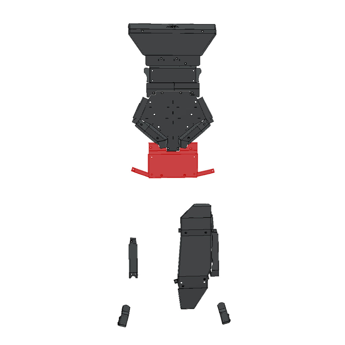 IAG Trail Shield® Transfer Case Skid Plate for 2024+ Ford Ranger Raptor - Highlighted Location