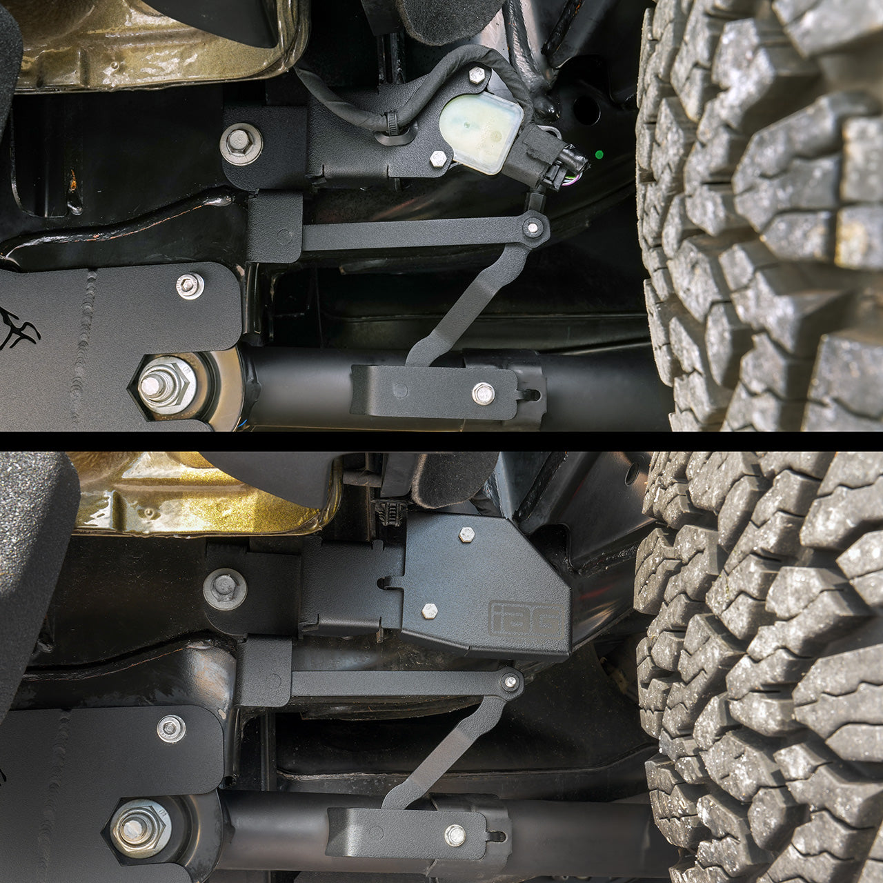 IAG Trail Shield™ Lower Trailing Arm Sensor Relocation Kit for 2024+ Ford Ranger Raptor - Sensor Install Location