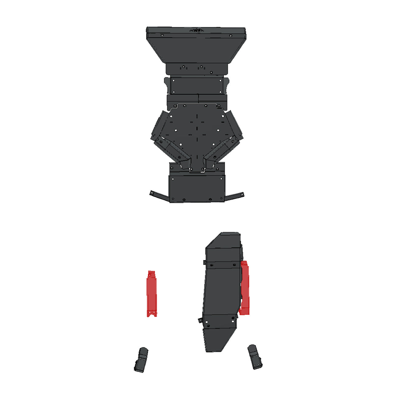 IAG Trail Shield™ Lower Trailing Arm Mount Skid Plate for 2024+ Ford Ranger Raptor - Location of Skid Plates