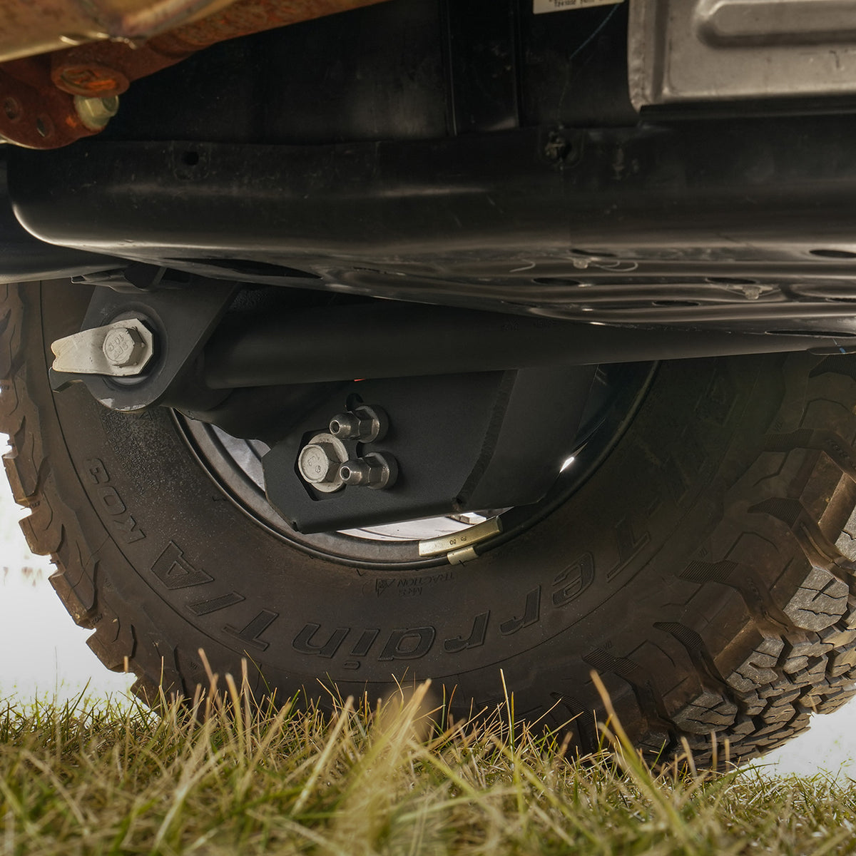 IAG Trail Shield™ Rear Shock Skid Plate for 2024+ Ford Ranger Raptor - Installed Angle 3