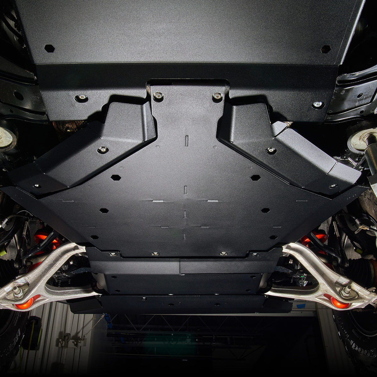 IAG Trail Shield® Transmission Skid Plate  For 2024+ Ford Ranger Raptor - Black Installed