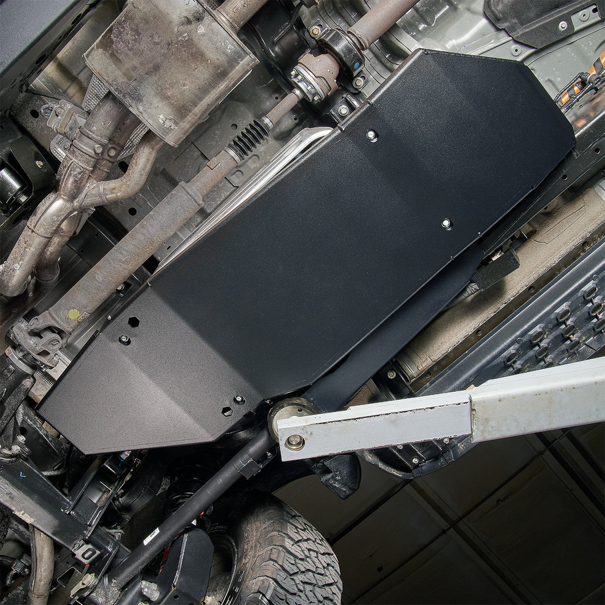 IAG Trail Shield® Fuel Tank Skid Plate For 2024+ Ford Ranger Raptor - Black Installed